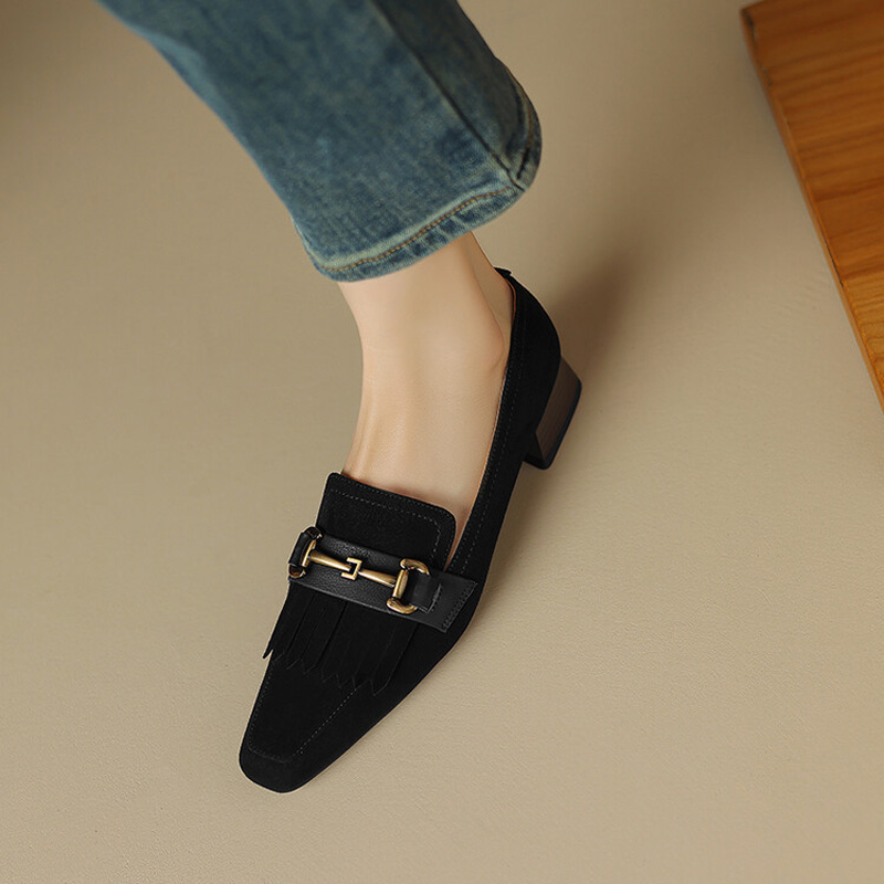 CHIKO Tamila Square Toe Block Heels Loafers Shoes