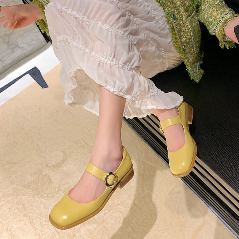 CHIKO Tanisha Square Toe Block Heels Mary Jane Shoes