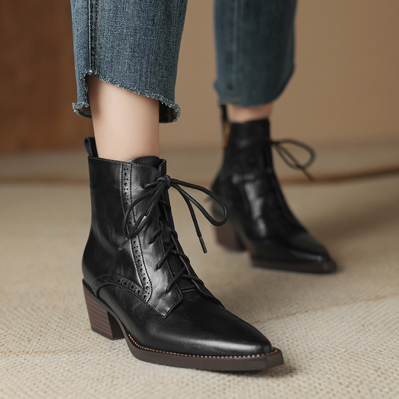 CHIKO Yamary Pointy Toe Block Heels Ankle Boots