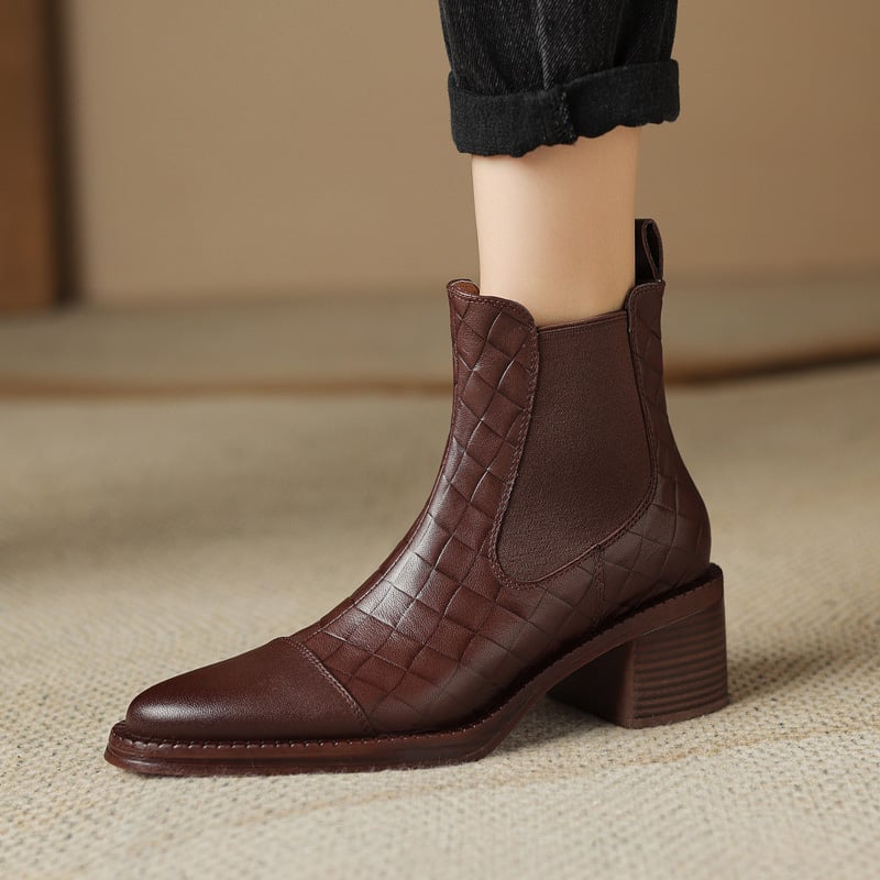CHIKO Willabelle Round Toe Block Heels Ankle Boots