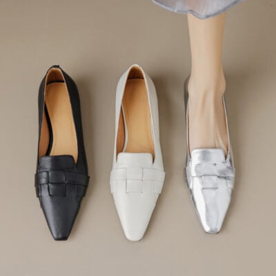 CHIKO Adelmira Square Toe Block Heels Loafers Shoes