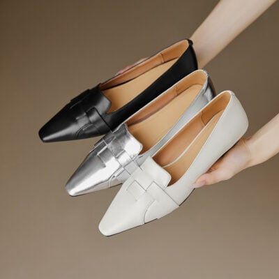 CHIKO Adelmira Square Toe Block Heels Loafers Shoes