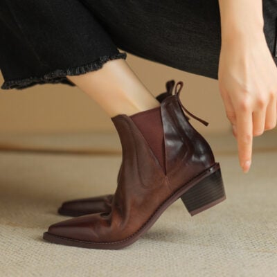 CHIKO Fayruz Pointy Toe Block Heels Ankle Boots