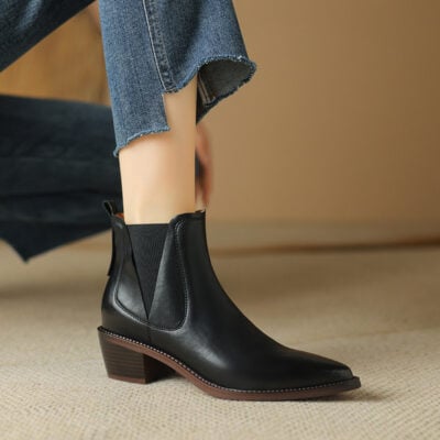 CHIKO Fayruz Pointy Toe Block Heels Ankle Boots