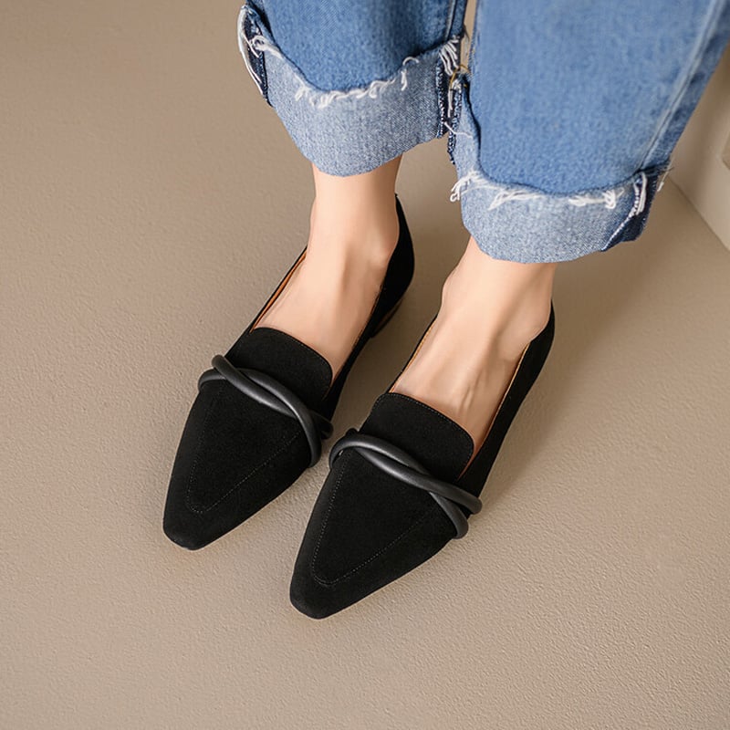 CHIKO Fadila Pointy Toe Block Heels Loafers Shoes