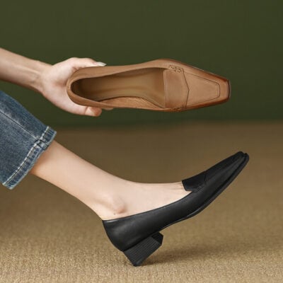 CHIKO Tyeshia Square Toe Block Heels Loafers Shoes