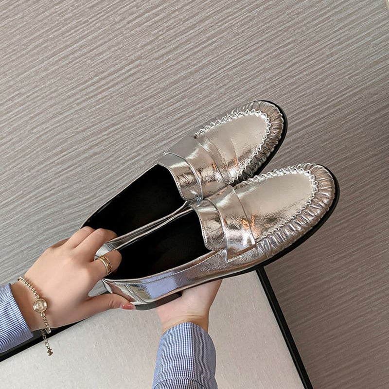 CHIKO Celmira Round Toe Block Heels Loafers Shoes