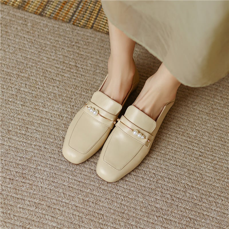 CHIKO Asma Square Toe Block Heels Loafers Shoes