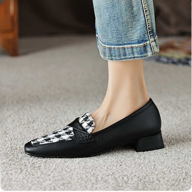 CHIKO Asiya Square Toe Block Heels Loafers Shoes