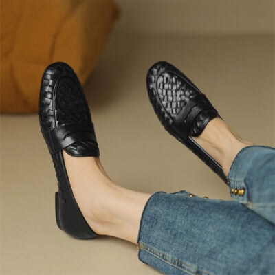 CHIKO Annissa Round Toe Block Heels Loafers Shoes