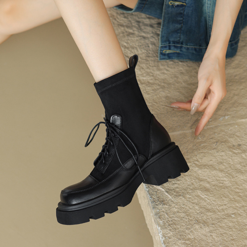 CHIKO Eleanor Square Toe Block Heels Ankle Boots