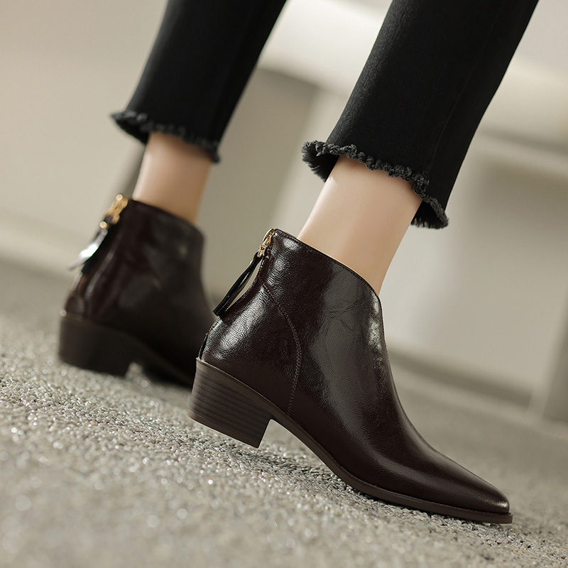 CHIKO Emily Pointy Toe Block Heels Ankle Boots