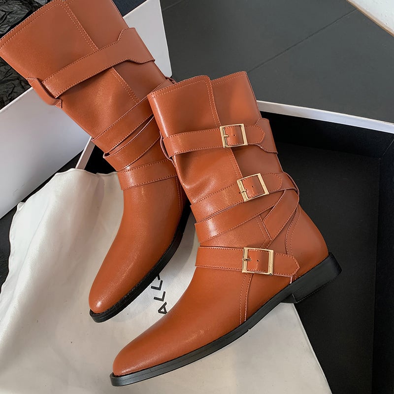 CHIKO Aria Round Toe Block Heels Ankle Boots