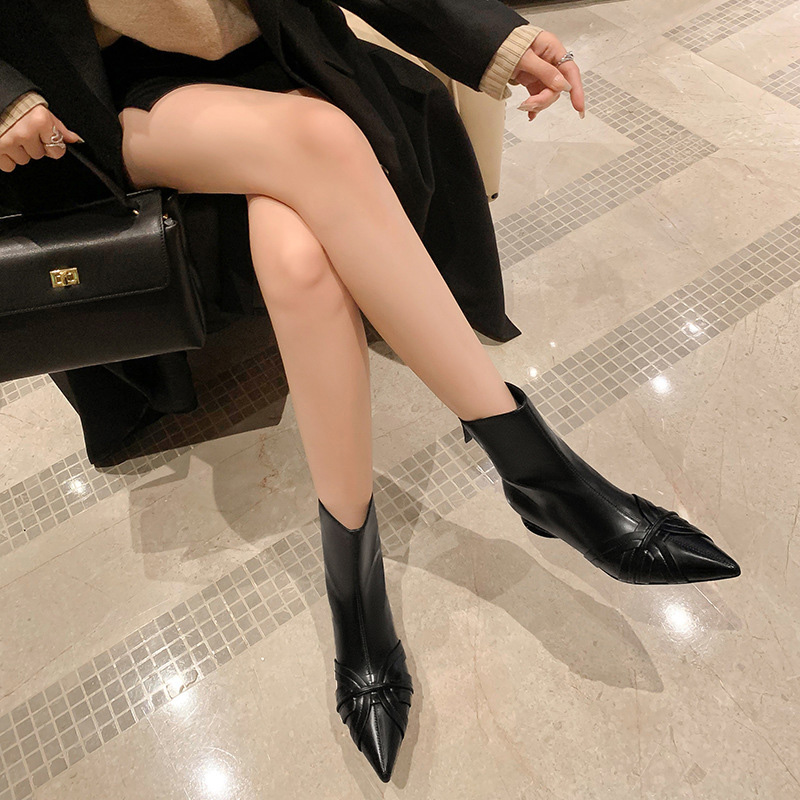 CHIKO Athena Pointy Toe Block Heels Ankle Boots