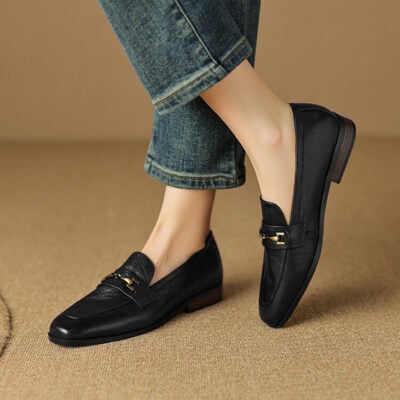 CHIKO Kennedy Round Toe Block Heels Loafers Shoes
