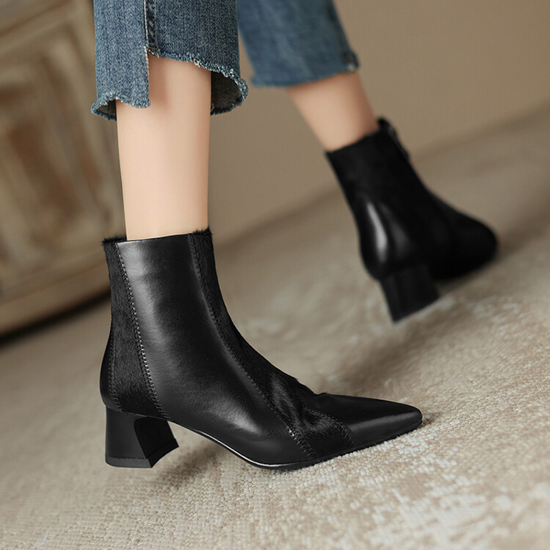 CHIKO Delilah Pointy Toe Block Heels Ankle Boots