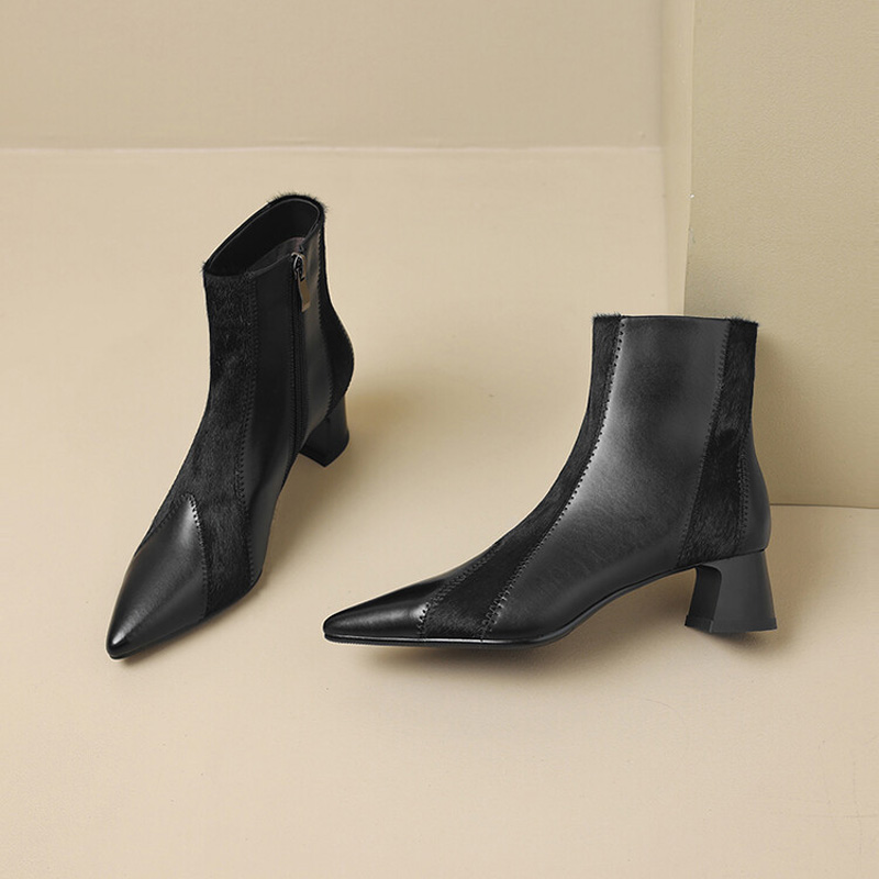 CHIKO Delilah Pointy Toe Block Heels Ankle Boots