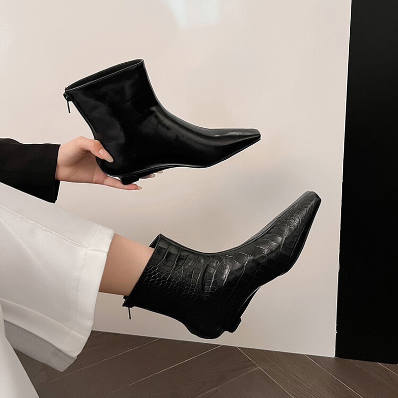 CHIKO Autumn Square Toe Wedge Ankle Boots