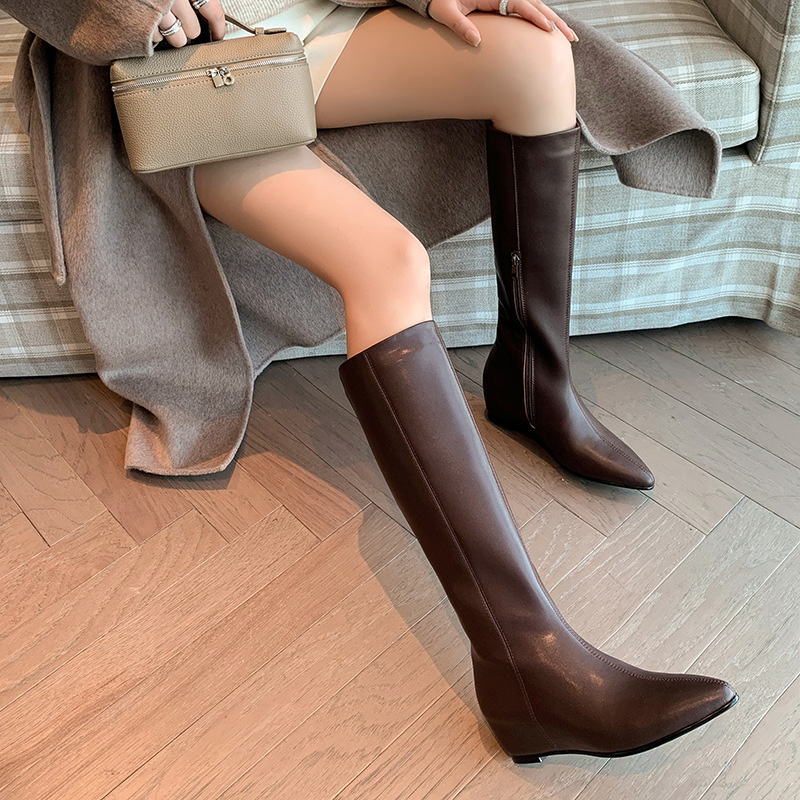 CHIKO Magnolia Pointy Toe Wedge Knee High Boots