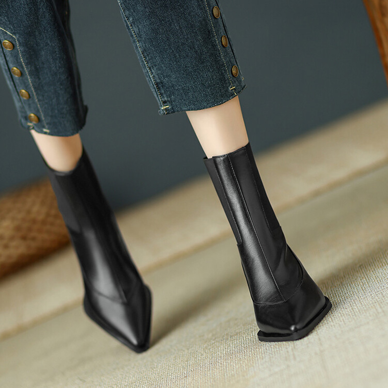 CHIKO Sienna Pointy Toe Block Heels Ankle Boots