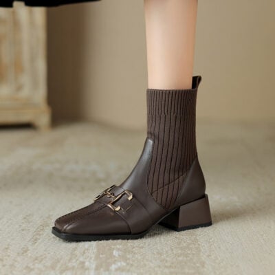 CHIKO Juniper Square Toe Block Heels Ankle Boots