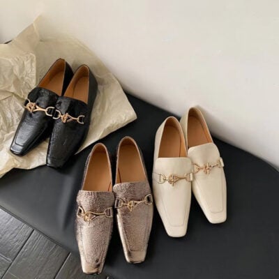 CHIKO Evie Square Toe Block Heels Loafers Shoes