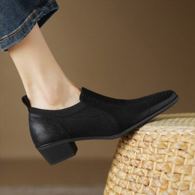 CHIKO Heidi Square Toe Block Heels Pumps Shoes