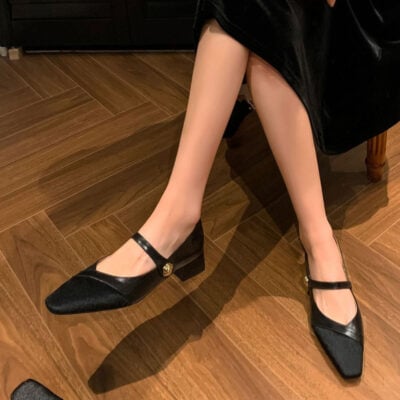 CHIKO Kira Square Toe Block Heels Mary Jane Shoes