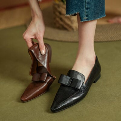 CHIKO Gabrielle Pointy Toe Block Heels Loafers Shoes