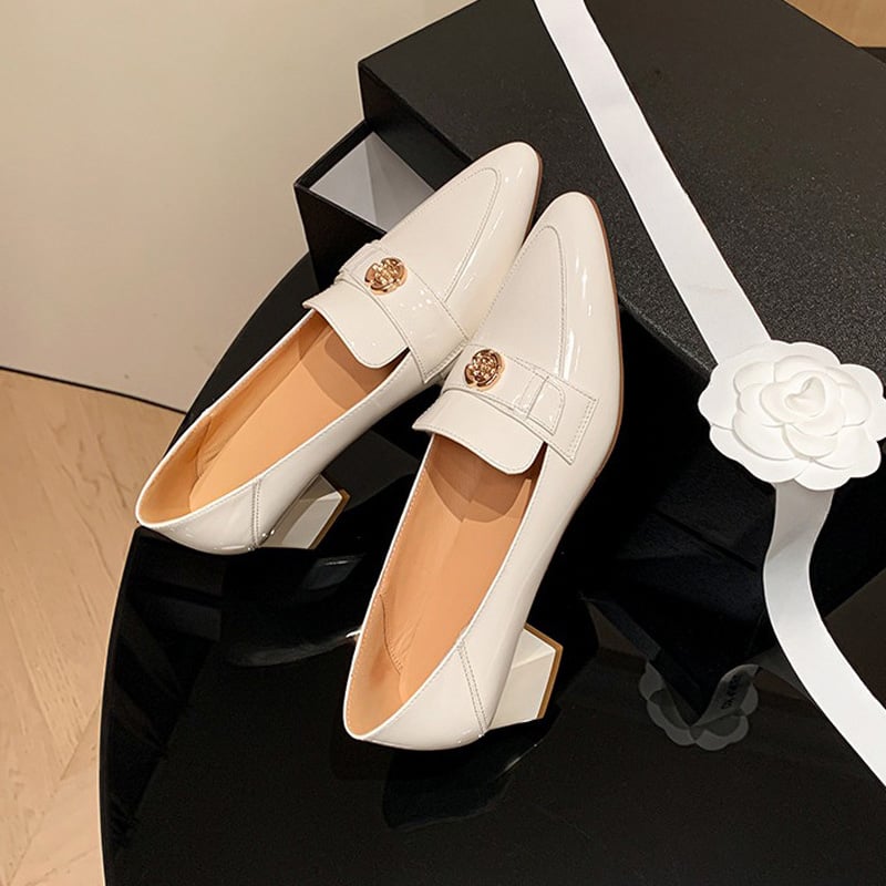 CHIKO Emmy Pointy Toe Block Heels Loafers Shoes