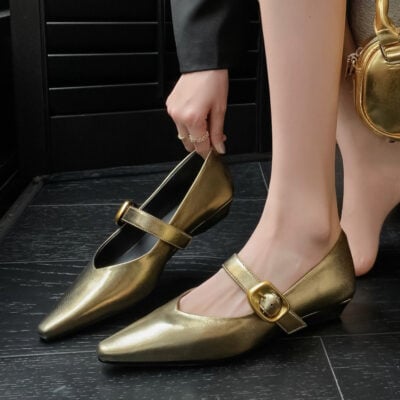 CHIKO Elora Pointy Toe Wedge Mary Jane Shoes