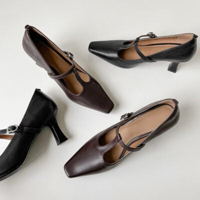 CHIKO Mariam Square Toe Stiletto T-Strap Shoes