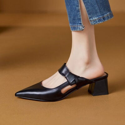 CHIKO Addilyn Pointy Toe Block Heels Clogs/Mules Shoes