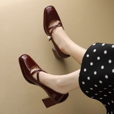 CHIKO Lina Square Toe Block Heels Pumps Shoes