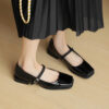 2403HMYH669-6 CHIKO Ariah Square Toe Block Heels Mary Jane Shoes
