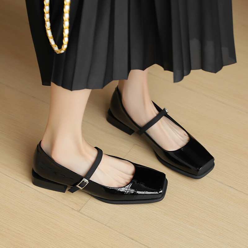 2403HMYH669-6 CHIKO Ariah Square Toe Block Heels Mary Jane Shoes