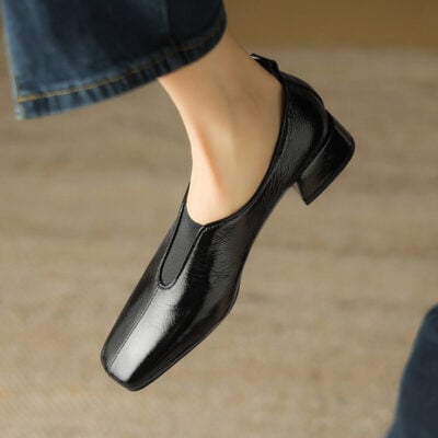 CHIKO Sylvia Square Toe Block Heels Pumps Shoes