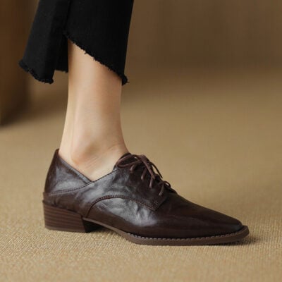 CHIKO Mallory Pointy Toe Block Heels Oxfords Shoes