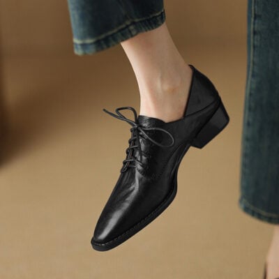 CHIKO Mallory Pointy Toe Block Heels Oxfords Shoes