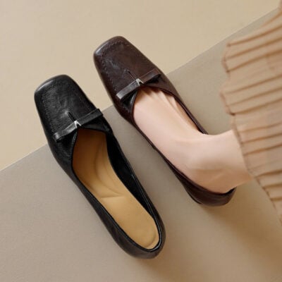 CHIKO Leyla Square Toe Block Heels Pumps Shoes