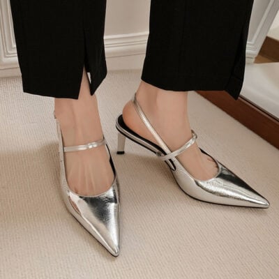 women fashion shoes metallic shoes
