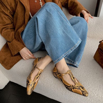 CHIKO Jayleen Round Toe Block Heels T-Strap Shoes