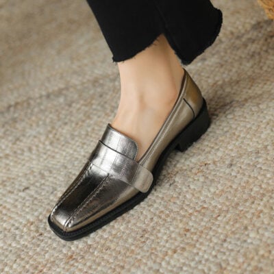 CHIKO Melany Square Toe Block Heels Loafers Shoes