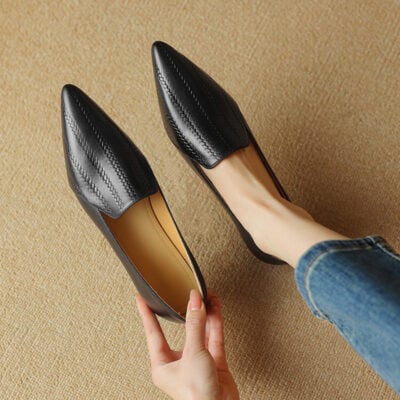 CHIKO Kaitlyn Pointy Toe Block Heels Loafers Shoes
