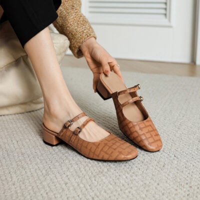 CHIKO Elodie Square Toe Block Heels Clogs/Mules Shoes