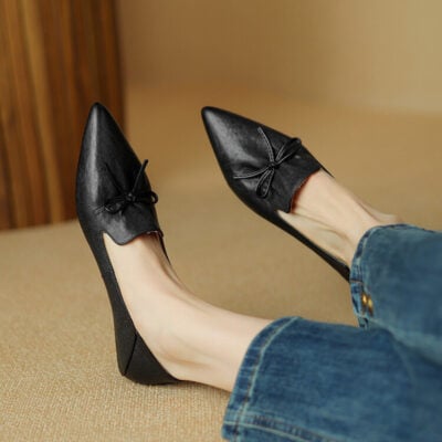 CHIKO Jaliyah Pointy Toe Block Heels Loafers Shoes