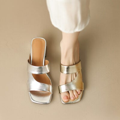 CHIKO Noah Open Toe Block Heels Slides Sandals