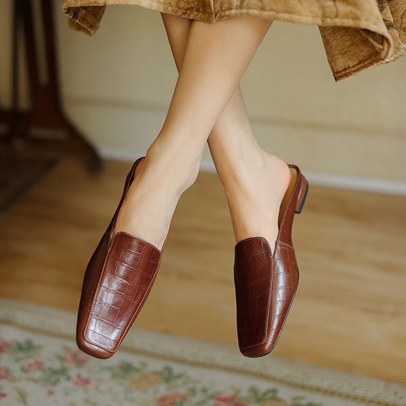 CHIKO Kensley Square Toe Block Heels Clogs/Mules Shoes