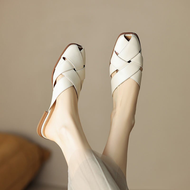 CHIKO Rosalia Peep Toe Block Heels Flats Sandals
