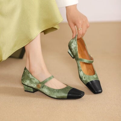 CHIKO Remy Square Toe Block Heels Mary Jane Shoes